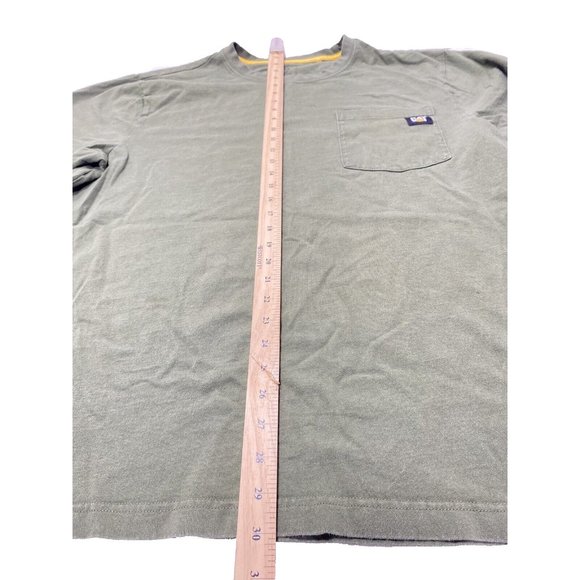 Men's Green Construction CAT Caterpillar XXL Label Pocket T-Shirt Workwear As is - Picture 7 of 9